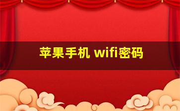 苹果手机 wifi密码